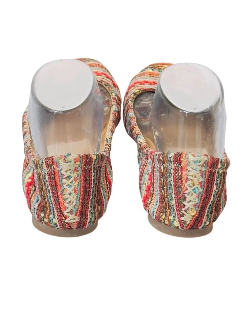 Lucky Brand Multicolor Stripe Ballet Flats Womens Size 38 BM Slip-On Shoes